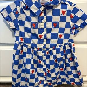 Hanna Andersson Blue and White Dress with Hearts